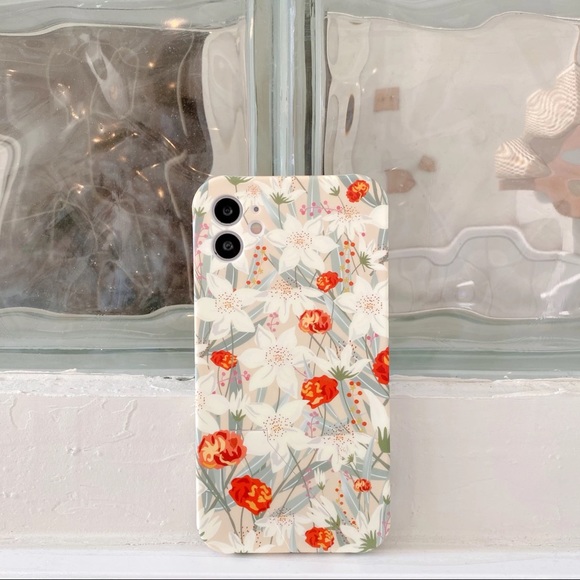 Iphone 11 12 XR 7 8 SE 2020 XS Flowers Kickback Stand Case - Picture 3 of 8
